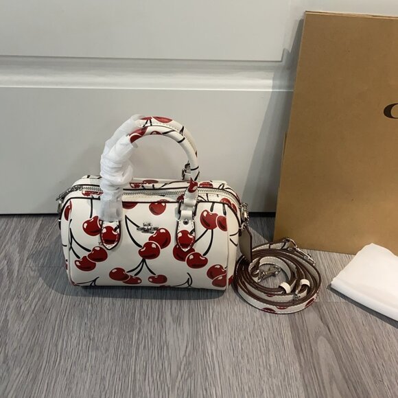 NWT Limited Coach Mini Rowan Crossbody Bag With Cherry Print CY745 - Picture 1 of 8